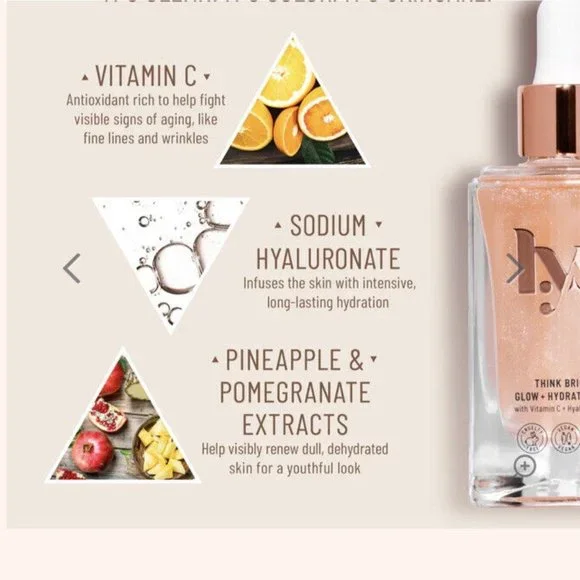 Think Bright Glow + Hydrate Serum with Vitamin C & Hyaluronic Acid NIB - Picture 4 of 7